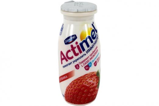 Кисломолочный продукт Actimel клубника 2,5% 100 г