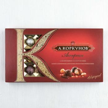 Набор конфет А.Коркунов "Ассорти", темный и молочный шоколад, 192г