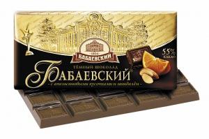 Шоколад Бабаевский с апельсиновыми кусочками и миндалем, 100 гр.