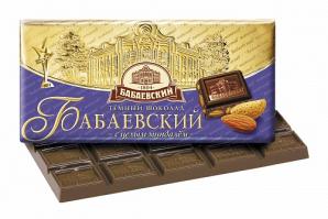 Шоколад Бабаевский горький с цельным миндалем 100гр