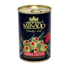 Оливки зеленые с кр перцем Mikado ж/б 300г