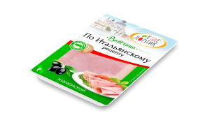 Мясной продукт из мяса вареный : Ветчина "По итальянскому рецепту" в нарезке в/у 0,1 кг