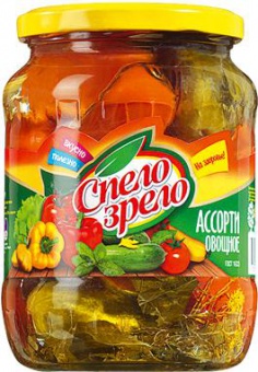 Ассорти Деревенское (томаты, лук, огурцы) ст/б 950гр. Спело-Зрело