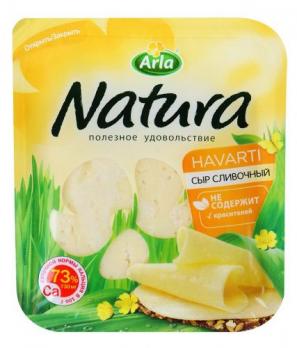 Сыр Arla Natura сливочный легкий 16% 150г нарезка