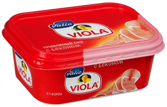 Сыр Valio Виола плавленый с беконом 60%, 400г