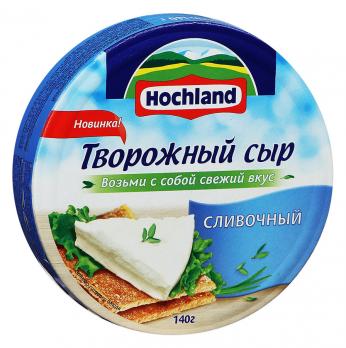 Сыр Hochland творожный сливочный круг 140гр